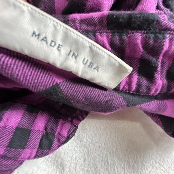 Eleven Stitch Design Women's Button Down Shirt L/S  Purple Plaid  Large USA - Picture 5 of 9